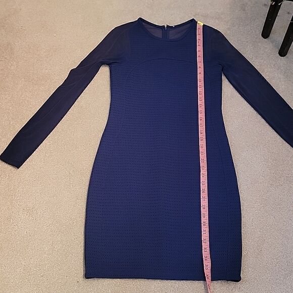 Reiss mesh sleeve Rita dress Indigo blue - Picture 10 of 15